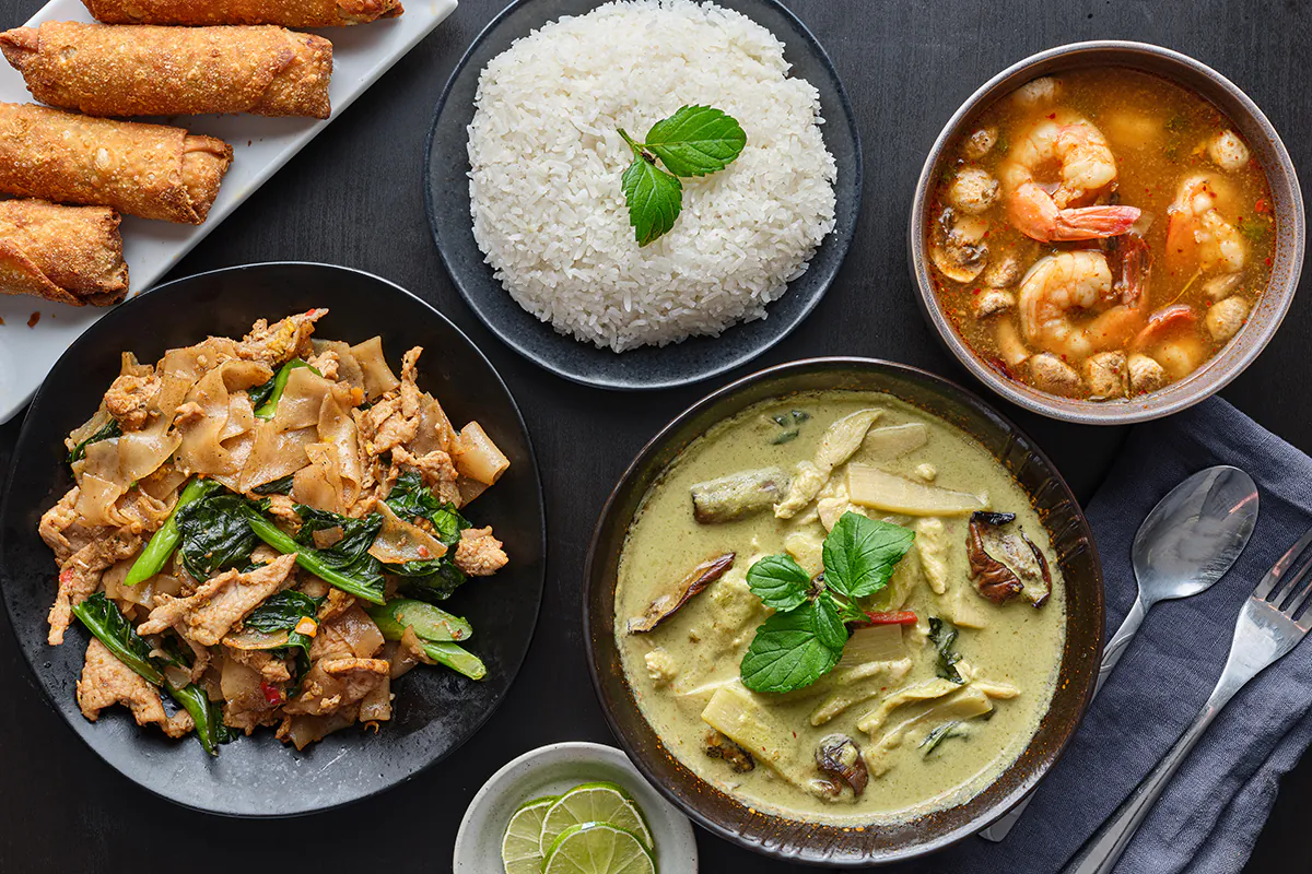 Assorted Thai Dishes at Tasty Thai Restaurant，a Thai Restaurant in Tempe